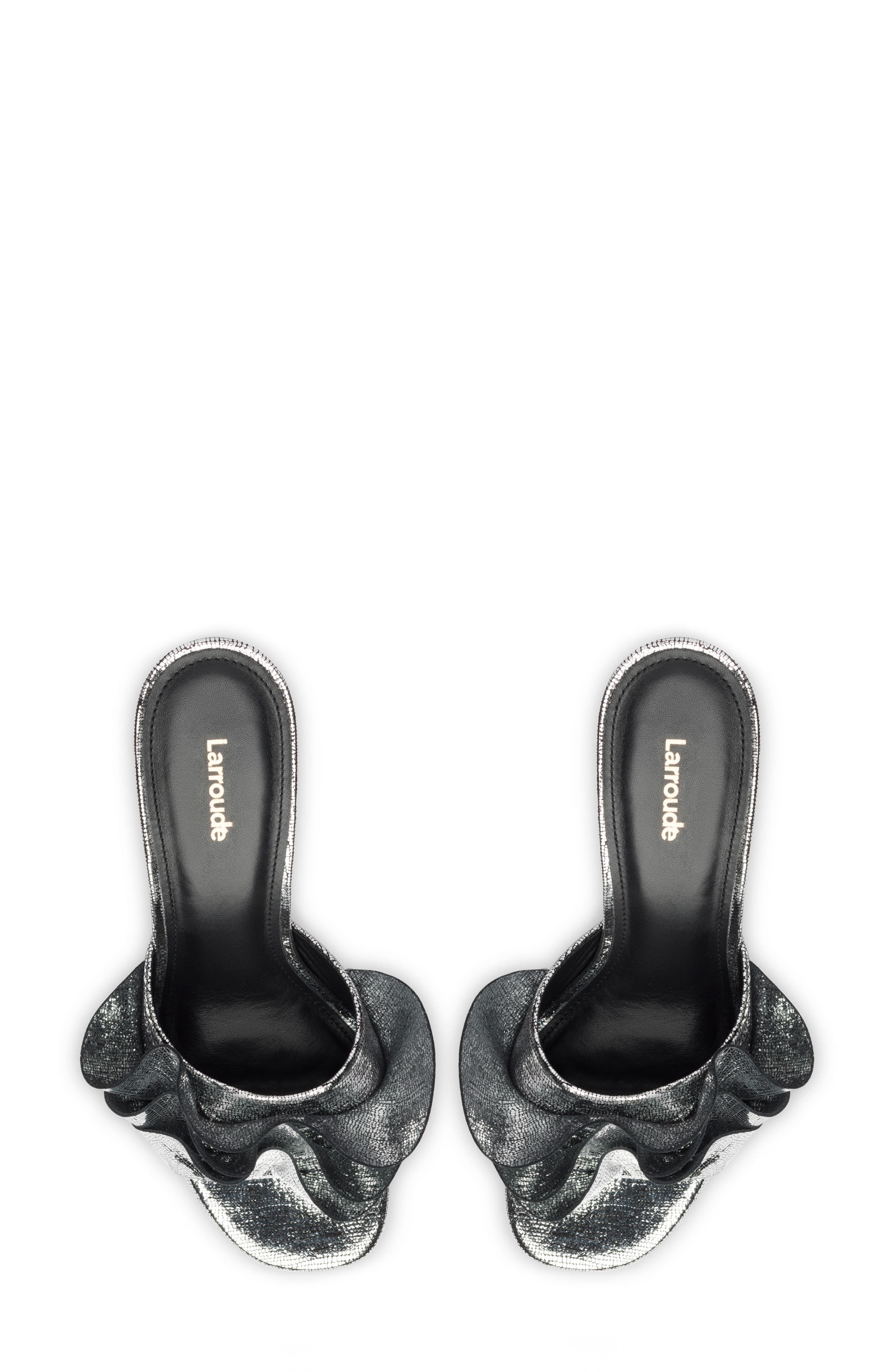 Larroudé Colette Ruffle Slide Sandal, Alternate, color, 