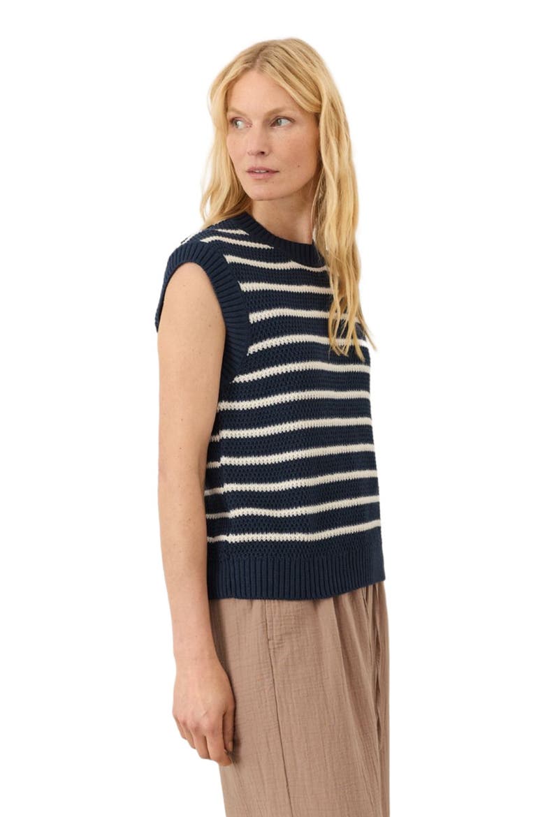Organic Cotton Shoreline Relaxed Shell, Alternate, color, Seabreeze Stripe Navy Blue
