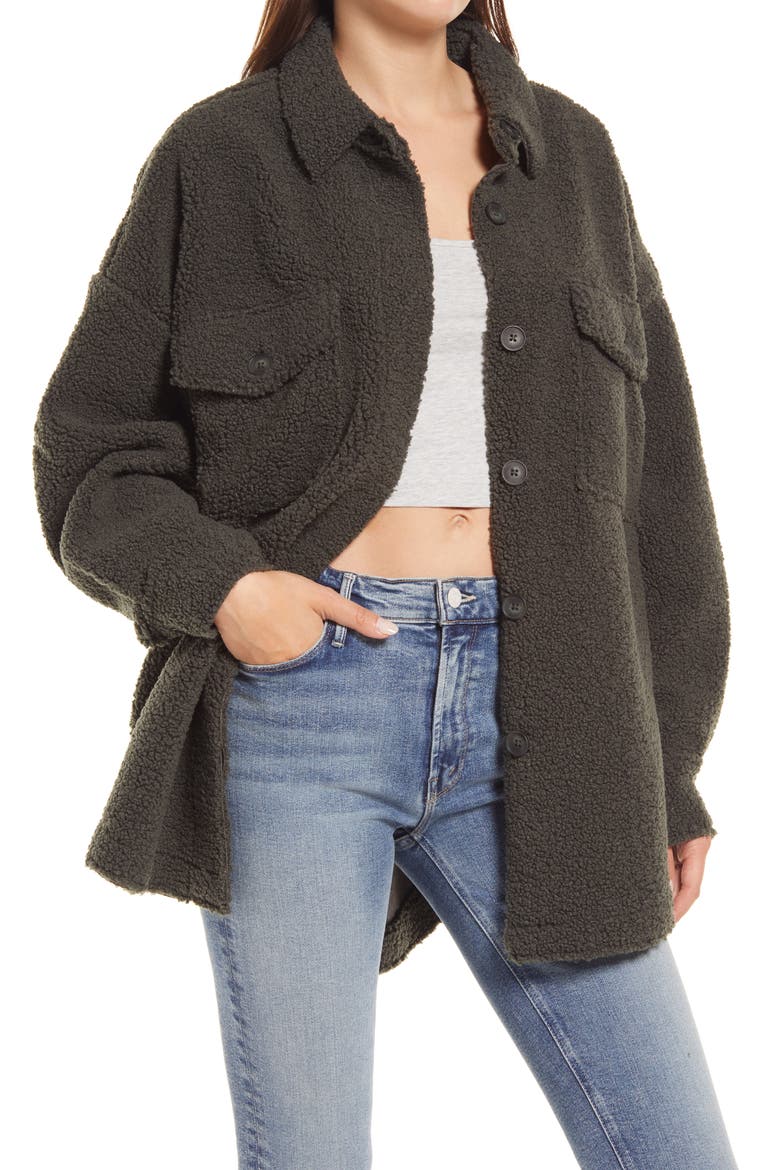 Contour Faux Shearling Jacket, Main, color, INK001