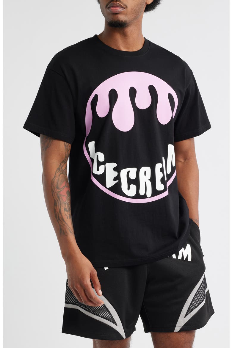 Drippy Graphic T-Shirt, Main, color, BLACK