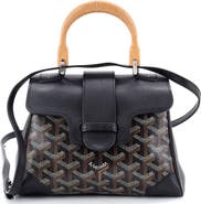 Pre-Owned Goyard Saigon Top Handle Bag Coated Canvas with Leather Mini