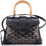 Pre-Owned Goyard Saigon Top Handle Bag Coated Canvas with Leather Mini