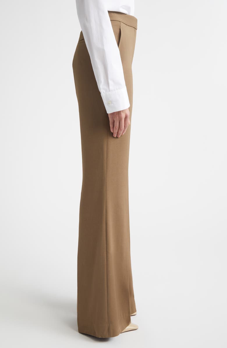 ST. JOHN Stretch Crepe Flare Leg Pants, Alternate, color, Truffle
