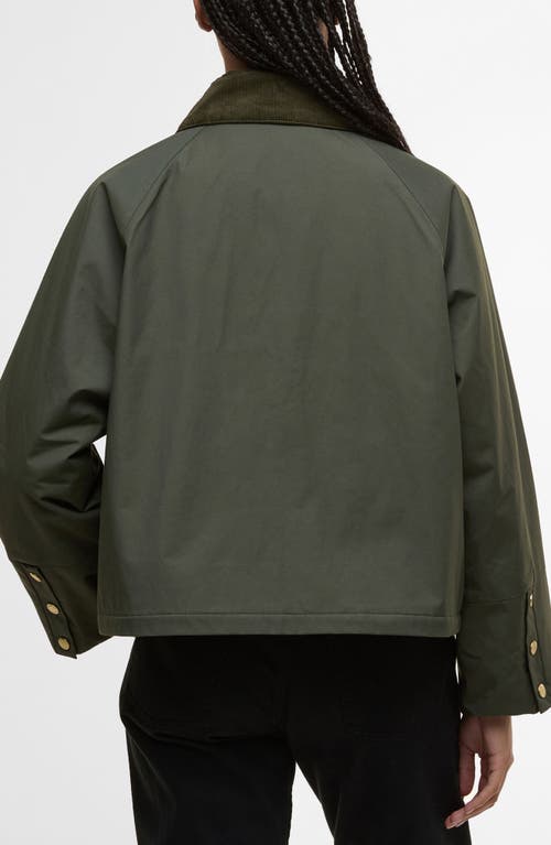 Barbour Corduroy-collar Button Jacket In Green