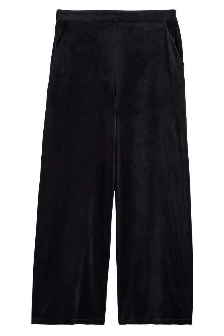 Kids' Stretch Velvet Pull-On Pants, Main, color, BLACK