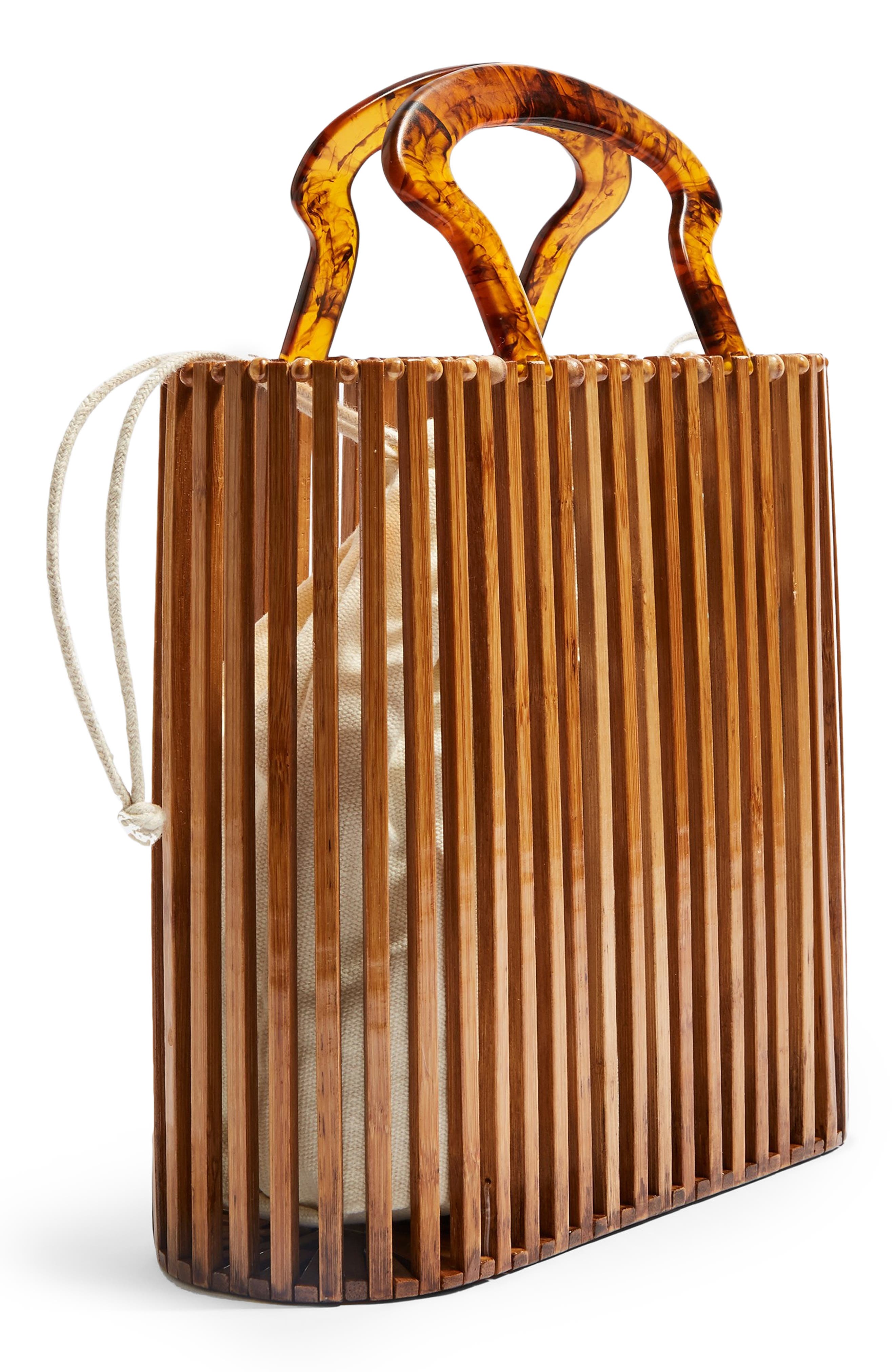 Topshop Flint Wooden Tote Bag, Alternate, color, 