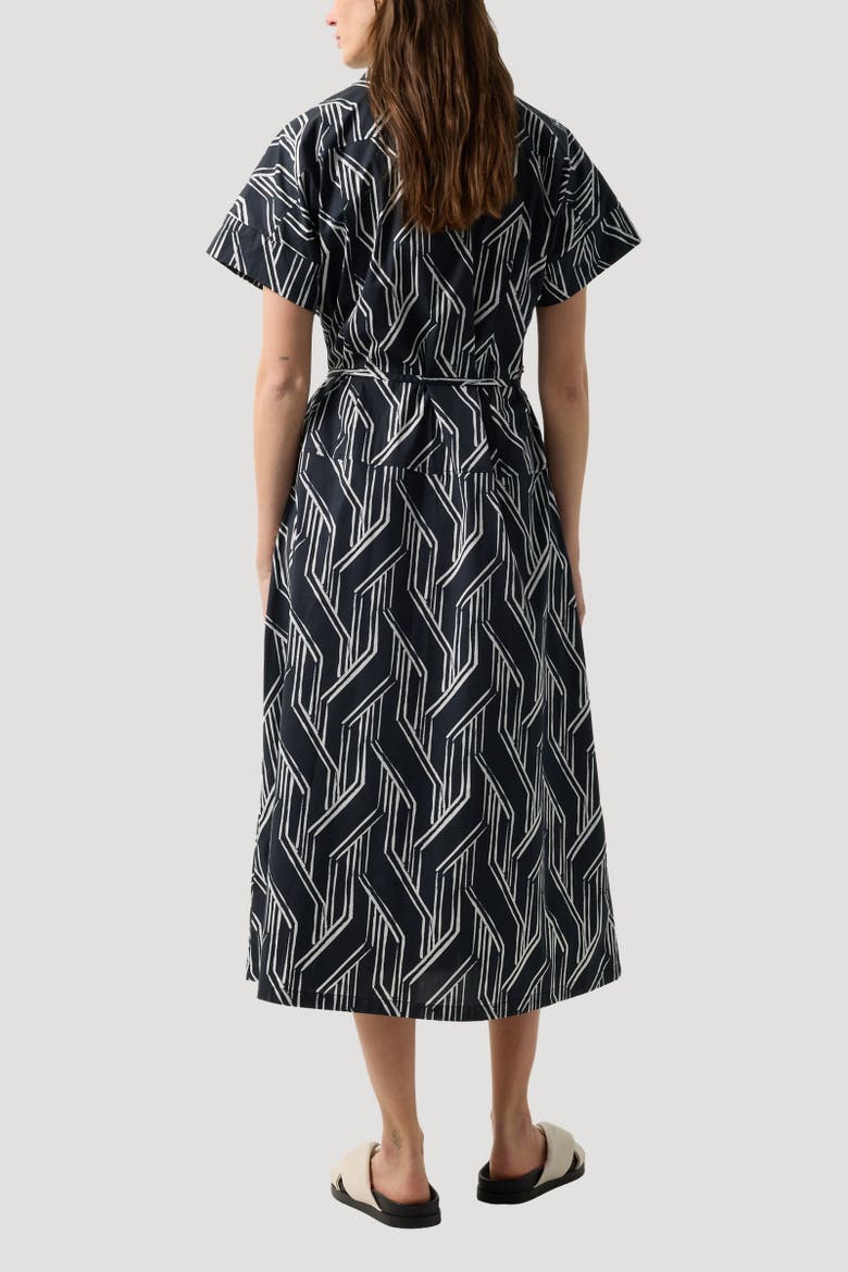 Roxana Shirt Dress, Alternate, color, Navy blue/off-white