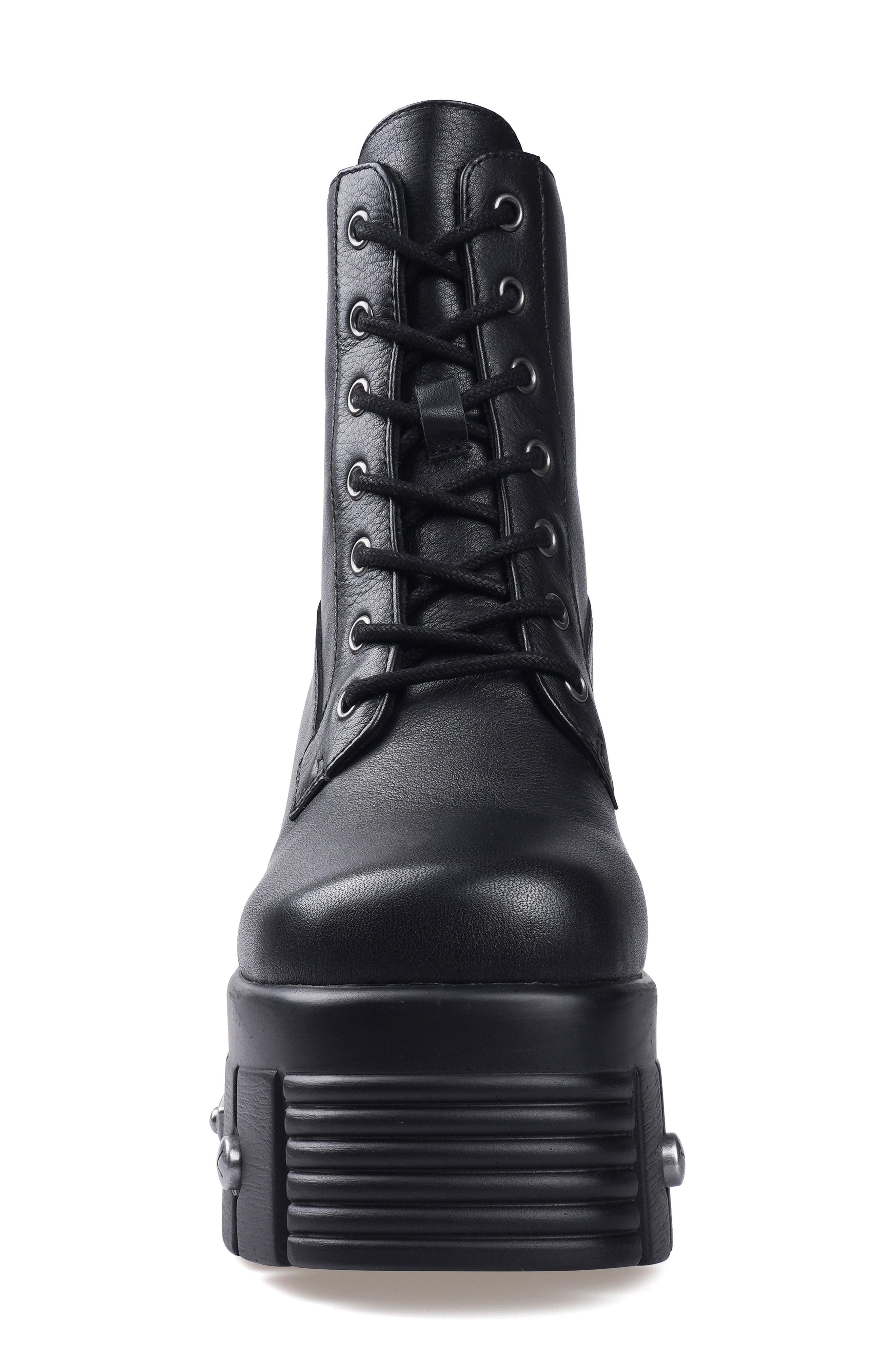 ZIGI Nefeli Wedge Combat Boot, Alternate, color, Black Leather