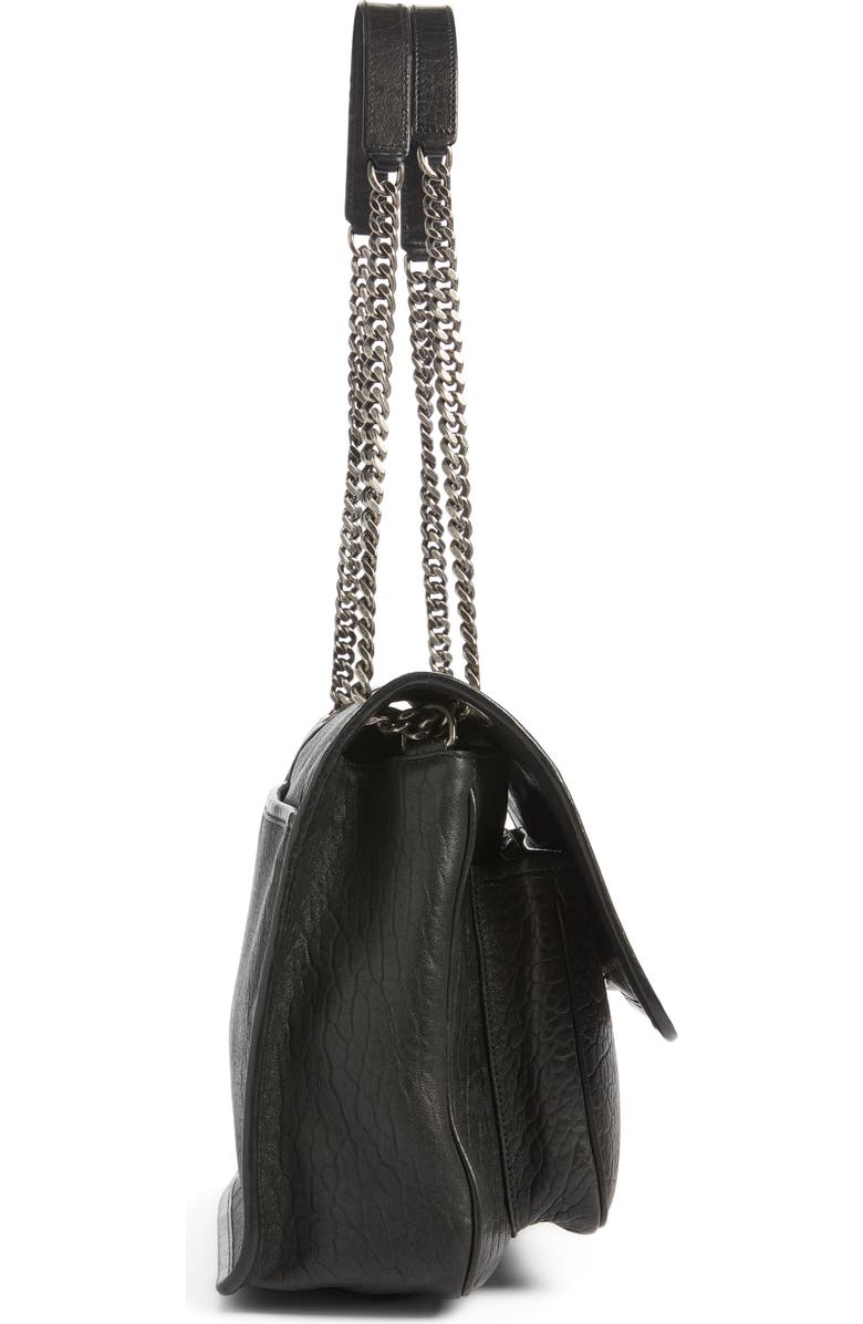 Saint Laurent Large Niki Leather Shoulder Bag, Alternate, color, Noir