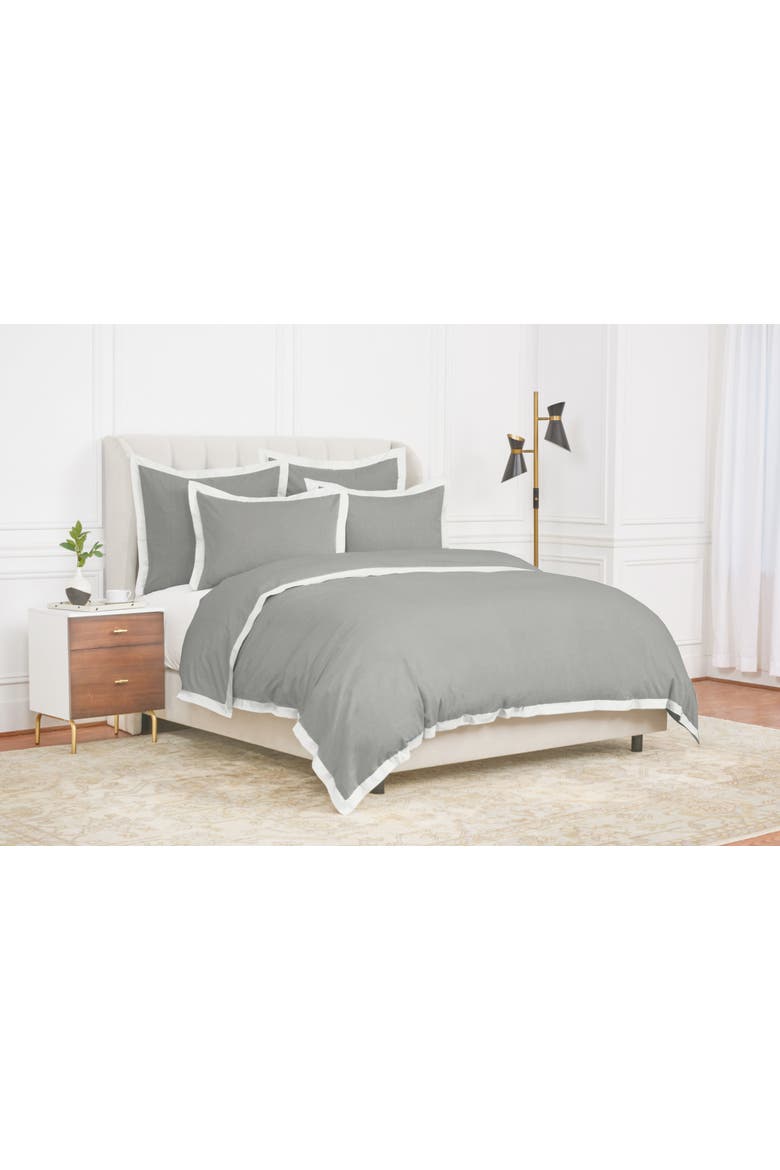 Digby Bed 100% Cotton Queen Duvet Cover, Main, color, Grey