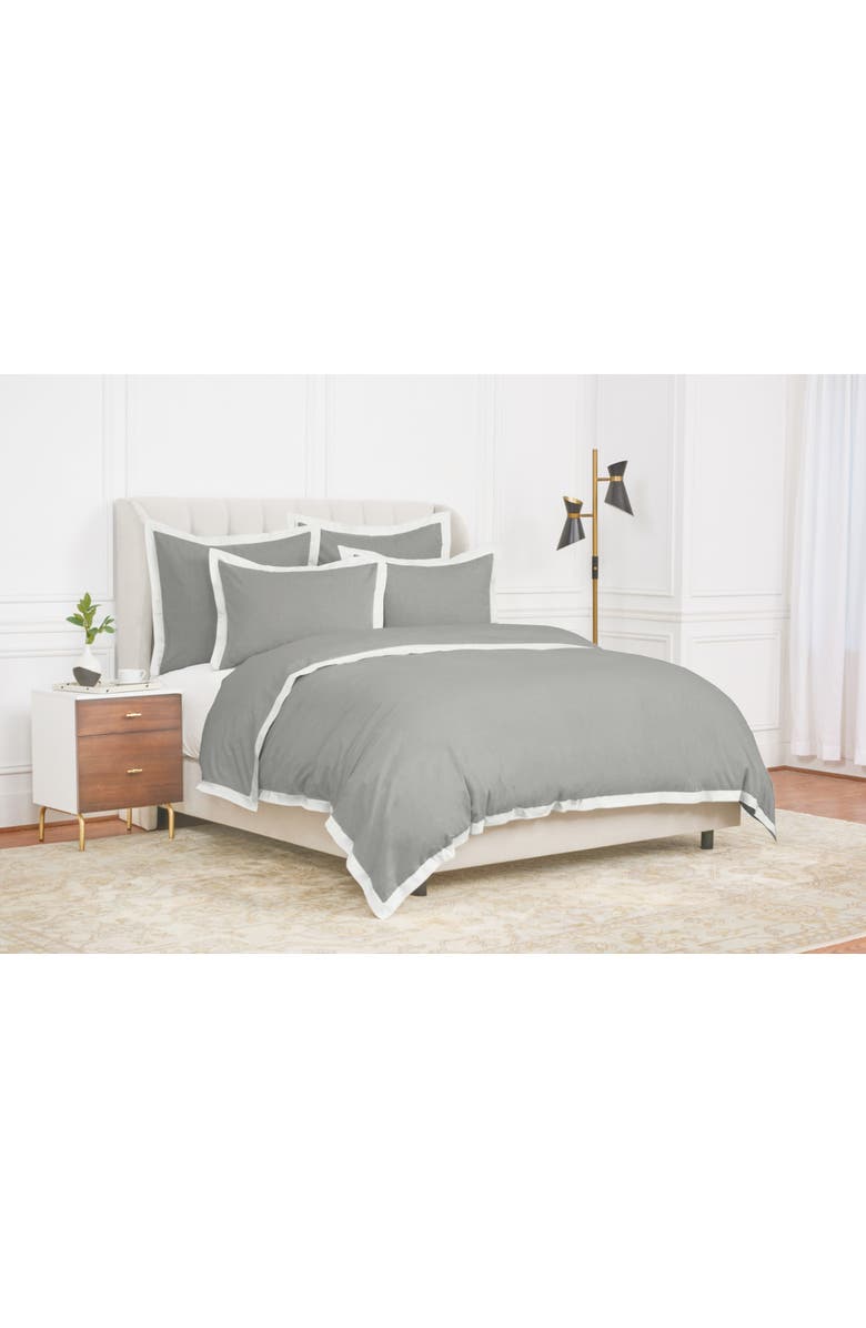 ELISABETH YORK Digby Pewter 100% Cotton Chambray King Sham 20" x 36", Alternate, color, Grey