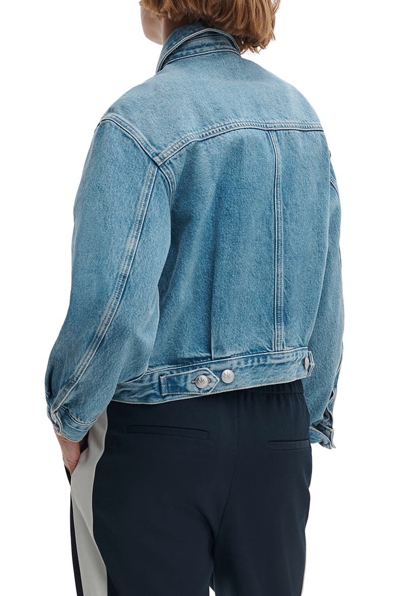 Marie Denim Trucker Jacket, Alternate, color, EVERGLADE