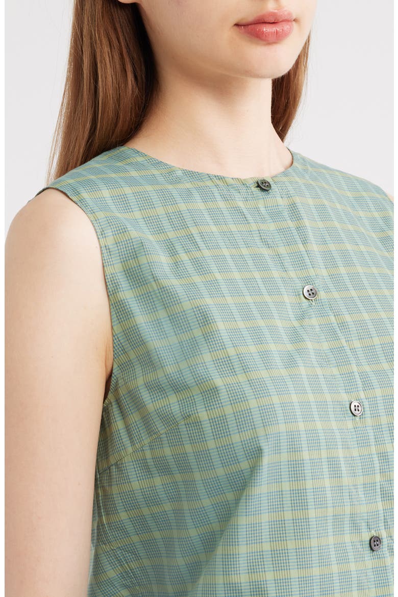 Button-Up Check Print Shell, Alternate, color, GREEN MULTI