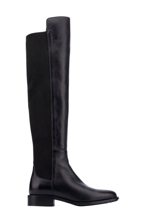 Aquatalia Natessa Stretch Suede Knee Boots In Black