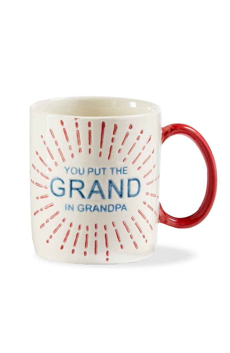 tag You Put The Grand In Grandpa Mug Multi Stoneware Summer, Main, color, White