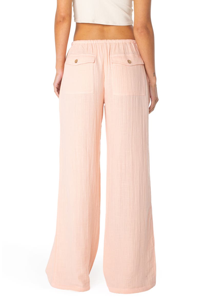Iyla Cotton Crinkle Gauze Wide Leg Pants, Alternate, color, TROPICAL PEACH