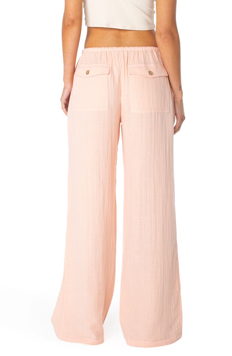 Roxy Iyla Cotton Crinkle Gauze Wide Leg Pants, Alternate, color, Tropical Peach