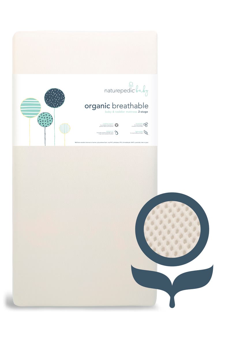 Organic Breathable 2-Stage Crib Mattress, Main, color, NATURAL