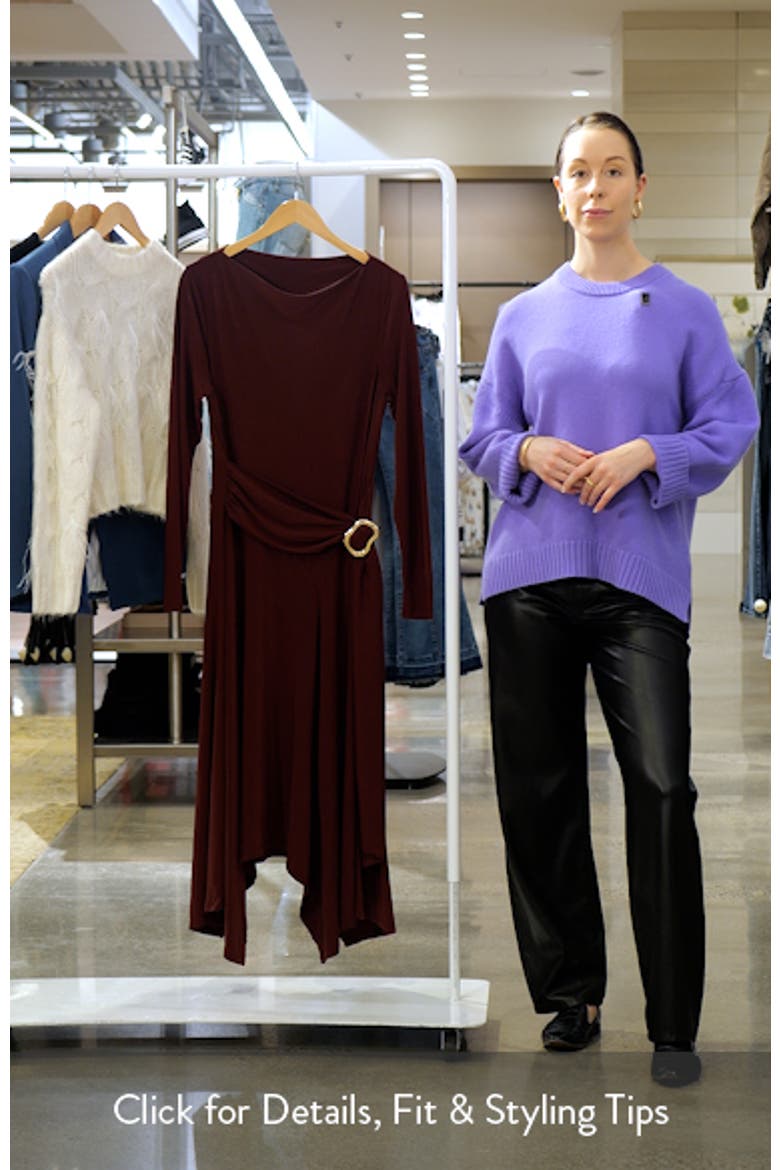 Roxanna Belted Long Sleeve Handkerchief Hem Dress video