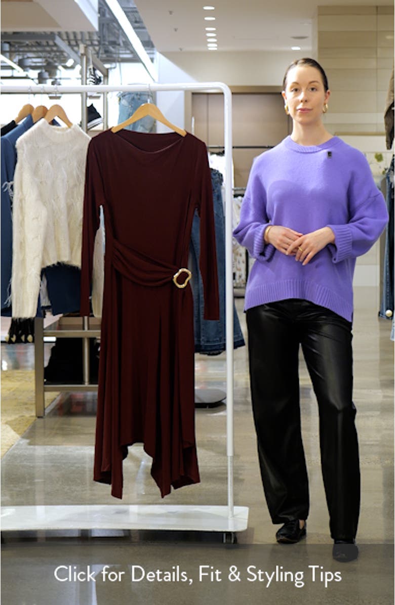 Roxanna Belted Long Sleeve Handkerchief Hem Dress, sales video thumbnail