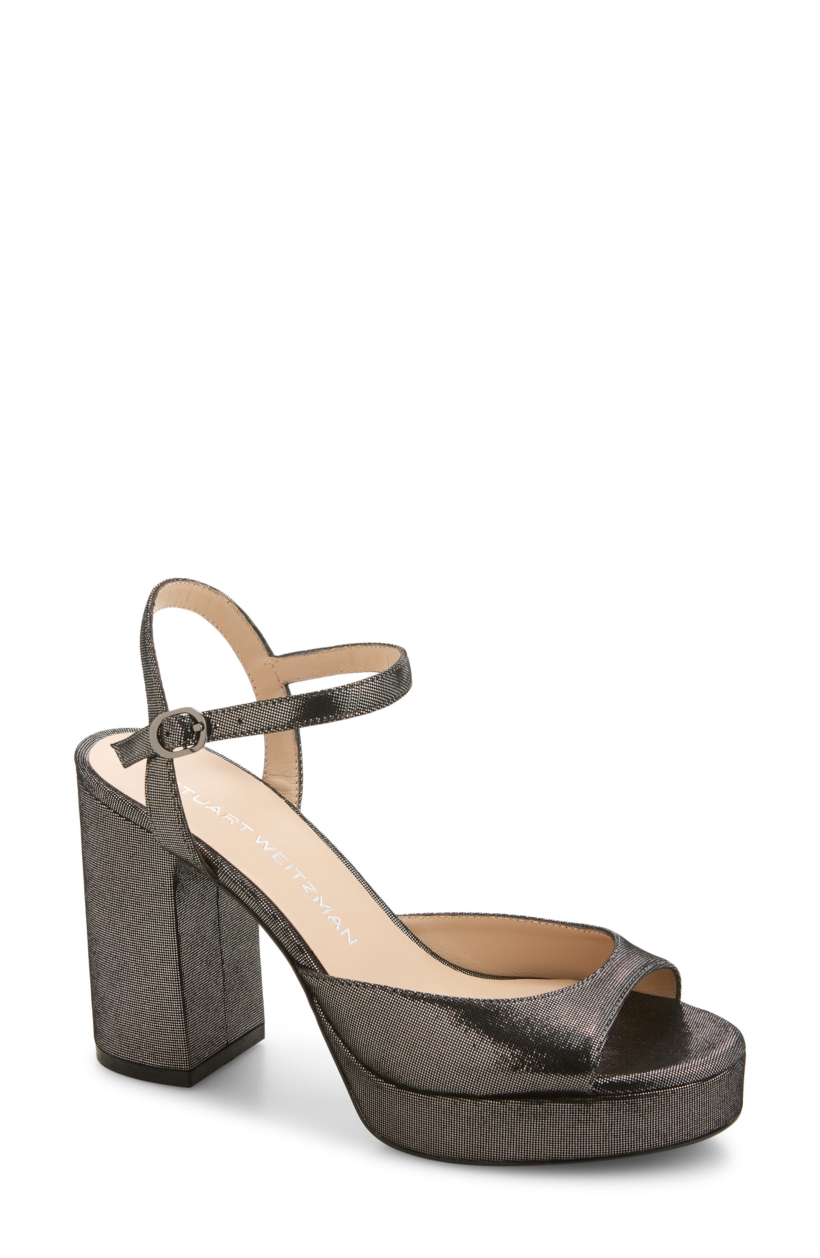 Stuart Weitzman Dayna II Platform Sandal, Main, color, Gunmetal