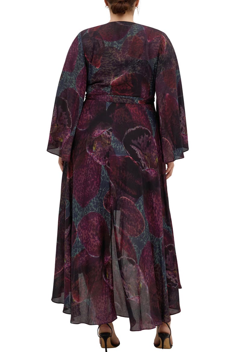 Evangeline Wrap Maxi Dress, Alternate, color, BLACK ORCHID