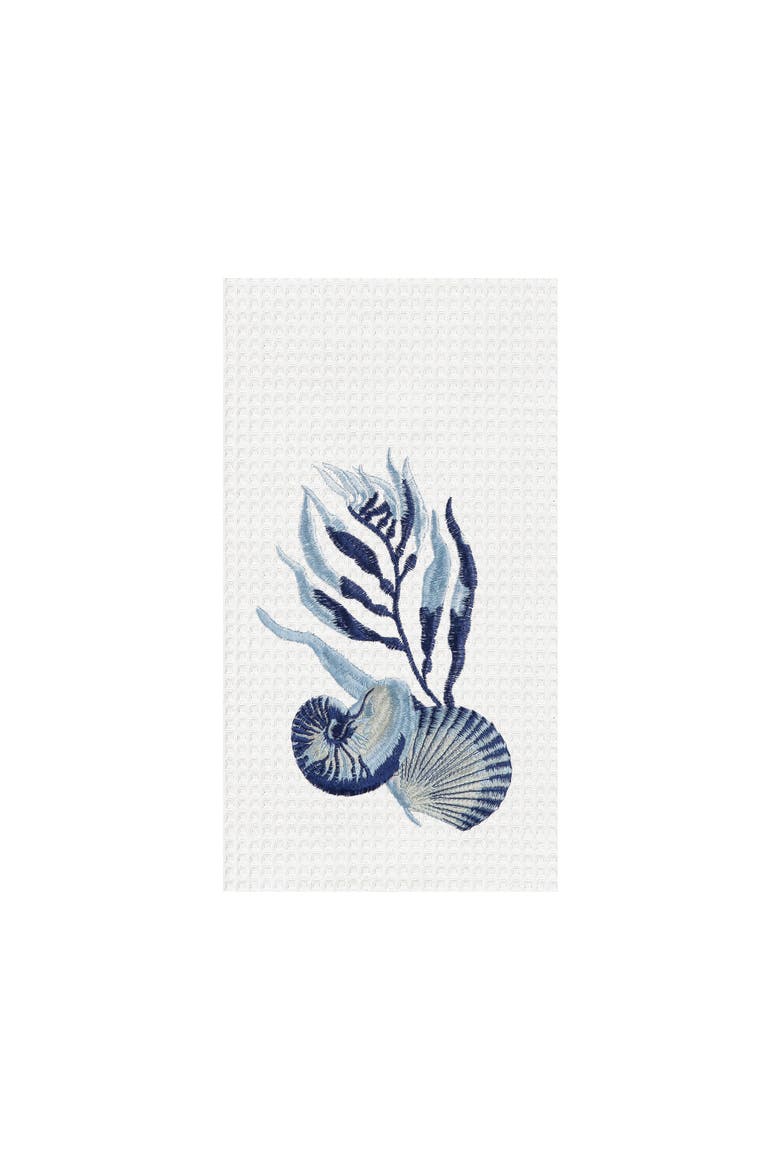 Midnight Lagoon Shells Cotton Kitchen, Main, color, Blue