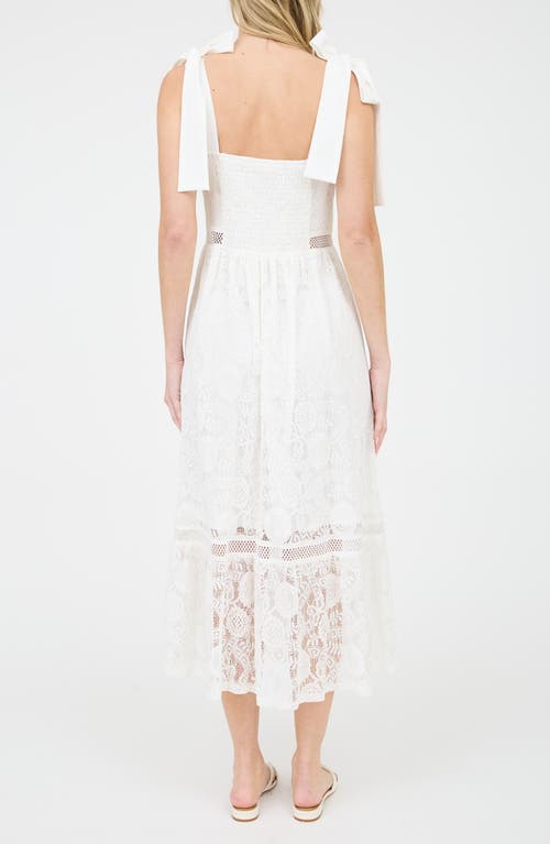 BLU PEPPER BLU PEPPER TIE SHOULDER LACE MIDI DRESS 