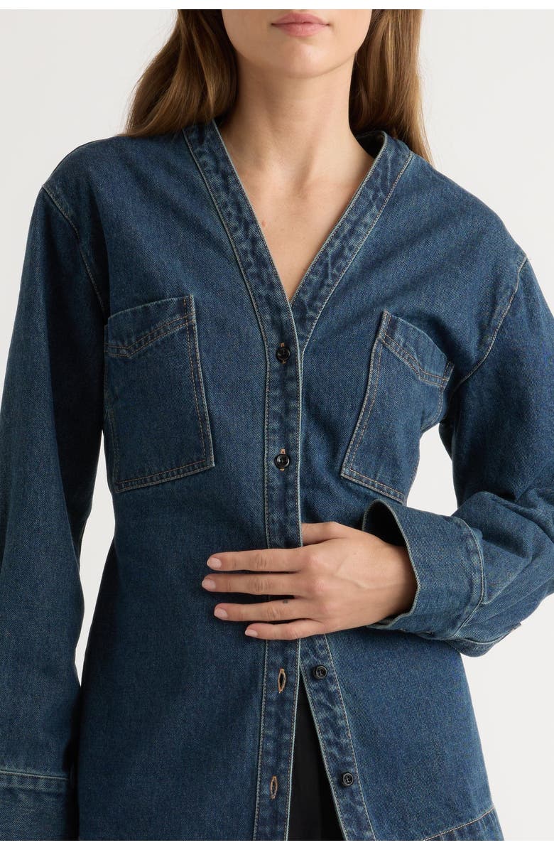 Modern Citizen Emmett Structured-Sleeve Denim Jacket, Alternate, color, Indigo