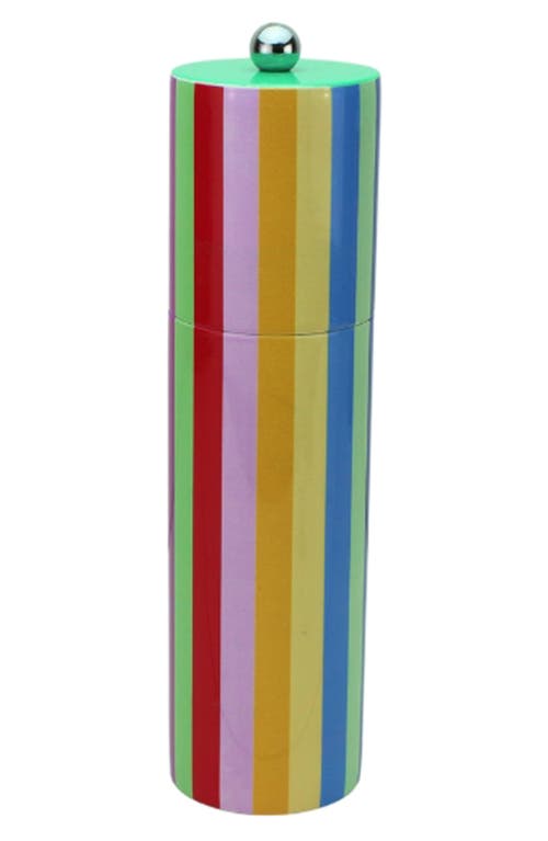 Addison Ross London Stripe Lacquer Wood Mill In Pink/green Multi