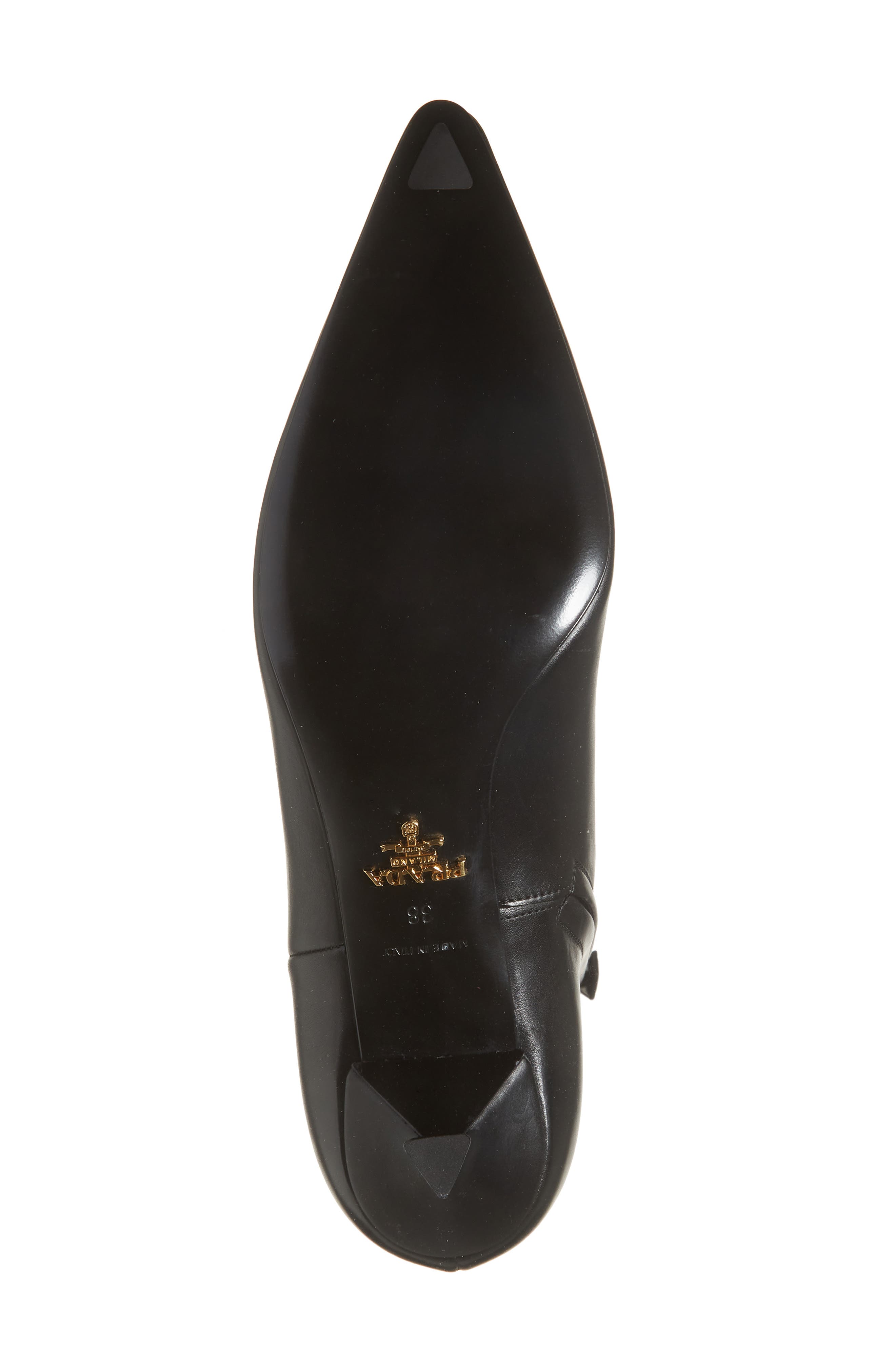Prada Pointed Toe Kitten Heel Bootie, Alternate, color, Nero