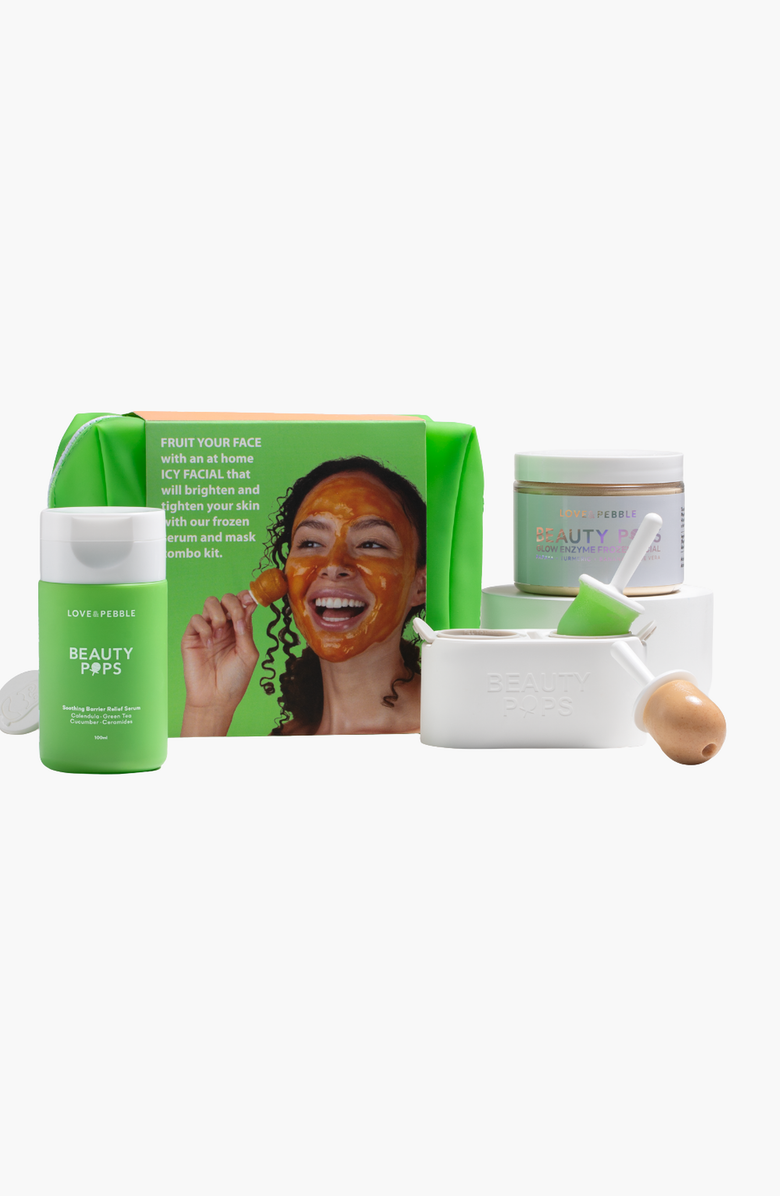 Love and pebble BEAUTY POPS Glow & Soothe Skincare Bundle, Main, color, Light Blue/White