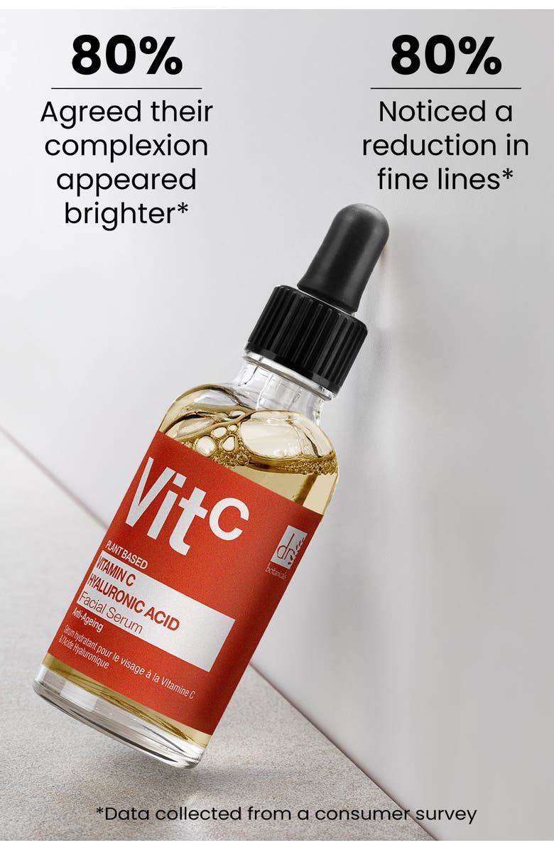 DR BOTANICALS Vitamin C 5% & Hyaluronic Acid 2% Hydrating Facial Serum 30ml, Alternate, color, White