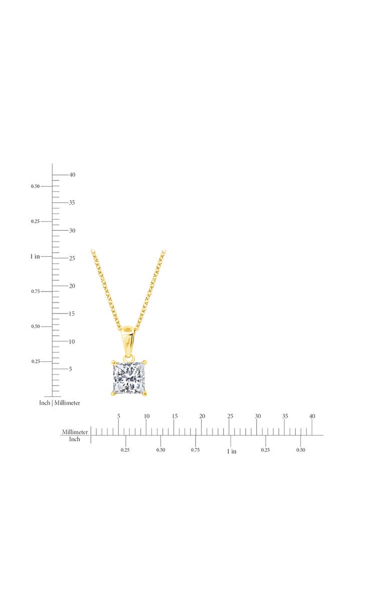 Crislu Princess Cut Cubic Zirconia Pendant Necklace, Alternate, color,