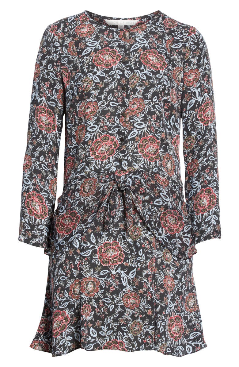 Veronica Beard Dropped Tie Waist Silk Dress, Alternate, color, 