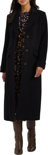 Longline Wool Blend Reefer Coat