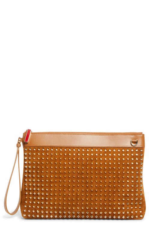 Christian Louboutin Funky Crosta Spikes Suede Wristlet