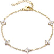 Adornia Cubic Zirconia Floral Station Bracelet