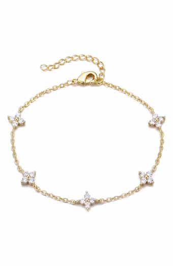 Adornia Cubic Zirconia Floral Station Bracelet