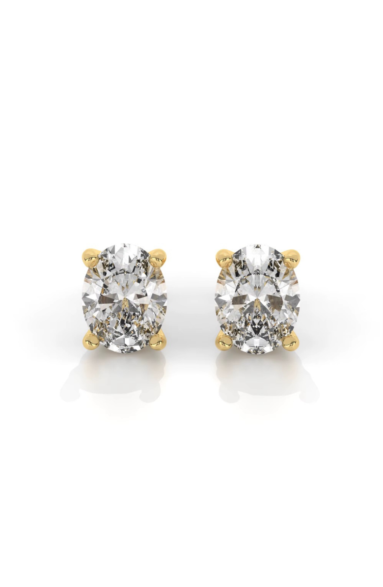 DLORIA Elena Oval Moissanite Vermeil Stud Earrings, Alternate, color, Gold