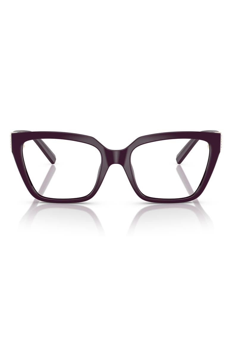 Tiffany & Co. 52mm Square Optical Glasses, Main, color, Burgundy