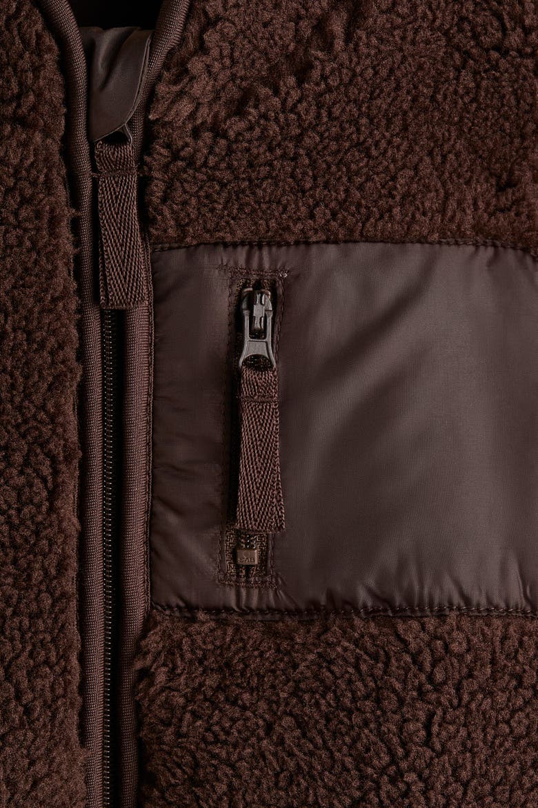 Teddy Fleece Vest, Alternate, color, Brown