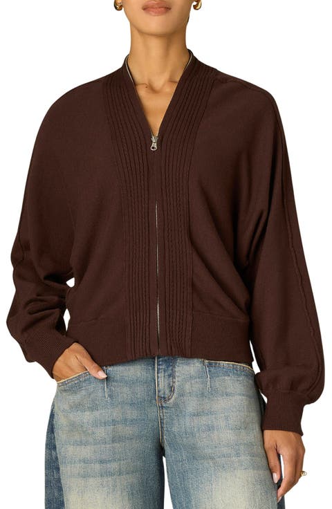 Dolman Sleeve Zip Cardigan