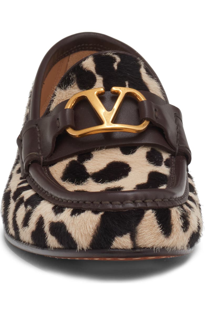 Valentino Garavani VLOGO Signature Genuine Calf Hair Loafer, Alternate, color, Natural/ Brown