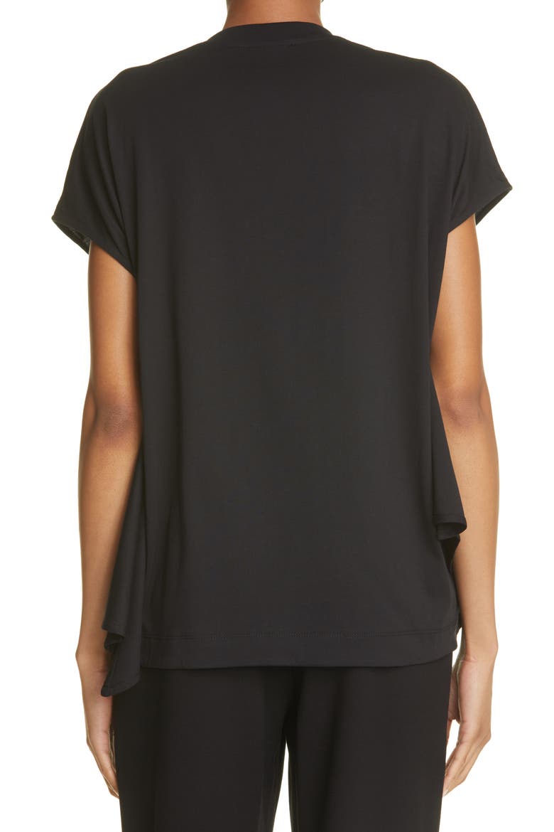 Ruched Cotton Tee, Alternate, color, BLACK