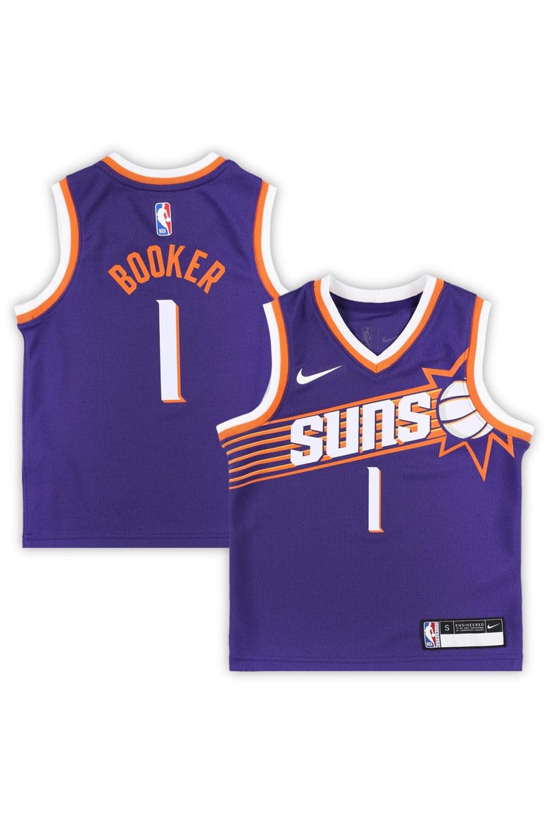 Preschool Nike Devin Booker Purple Phoenix Suns Swingman Player Jersey - Icon Edition, Main, color, Purple