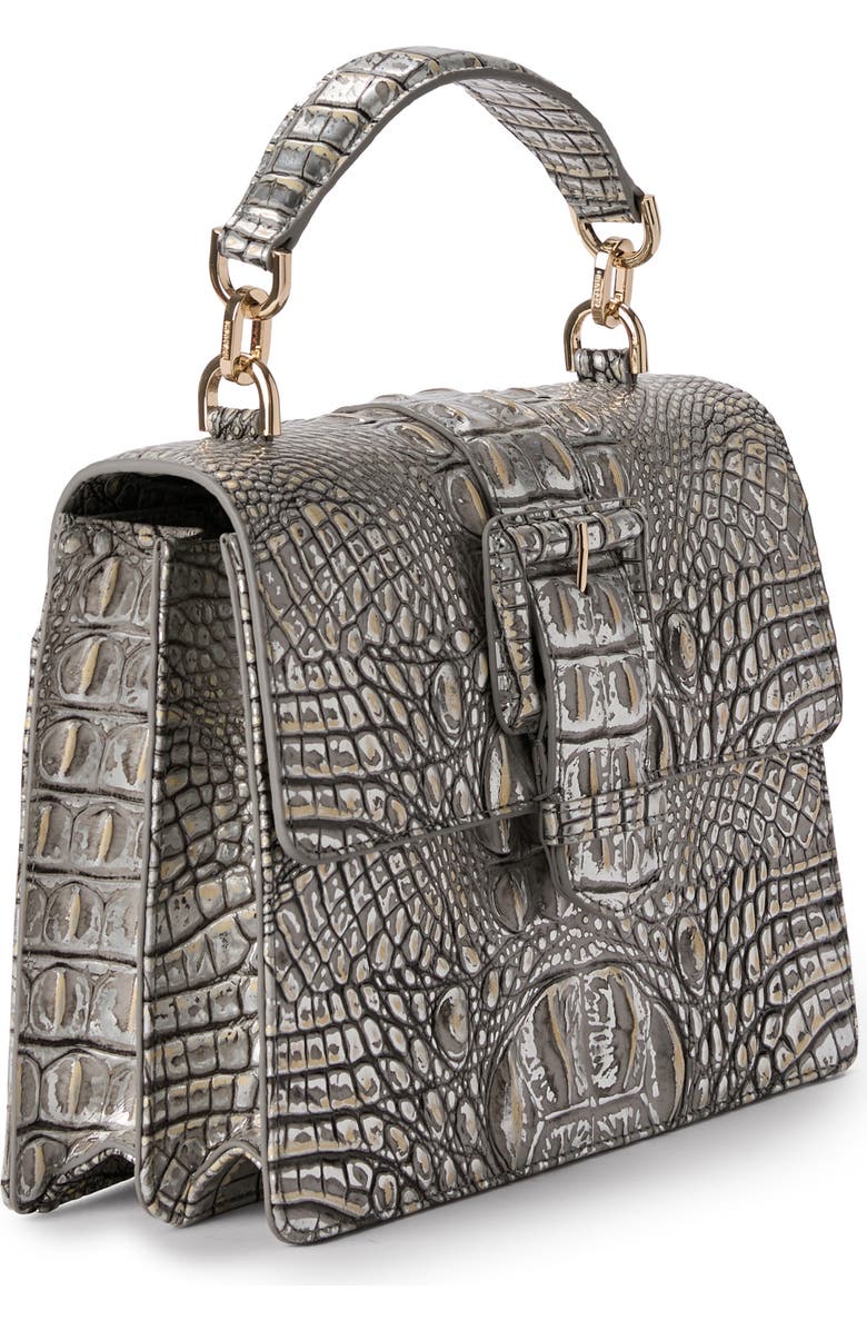 Brahmin Hallie Small Croc Embossed Leather Top Handle Bag, Alternate, color,