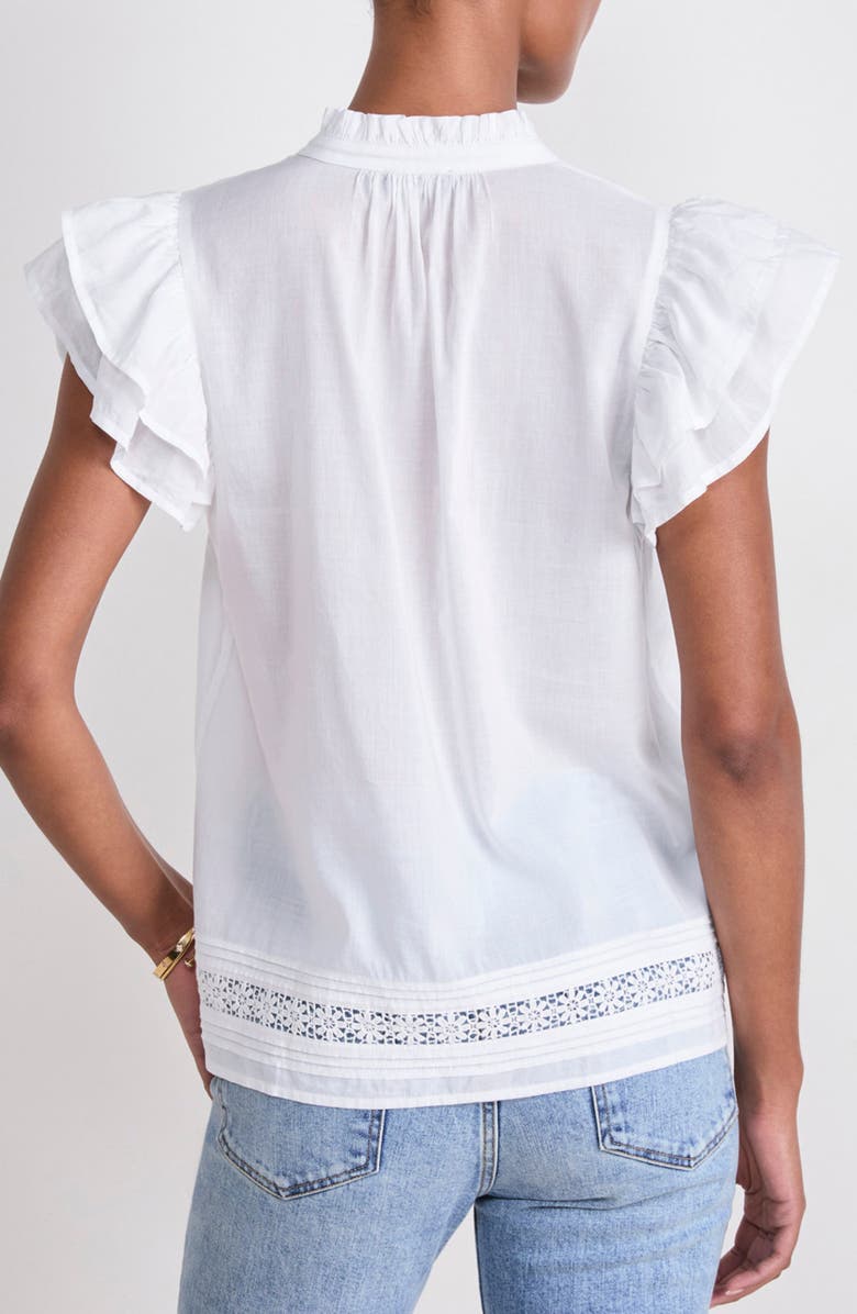 vineyard vines Print Ruffle Sleeve Top, Alternate, color, 