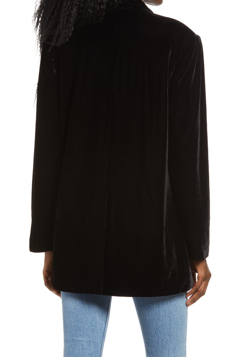 Velvet Blazer, Alternate, color, BLACK
