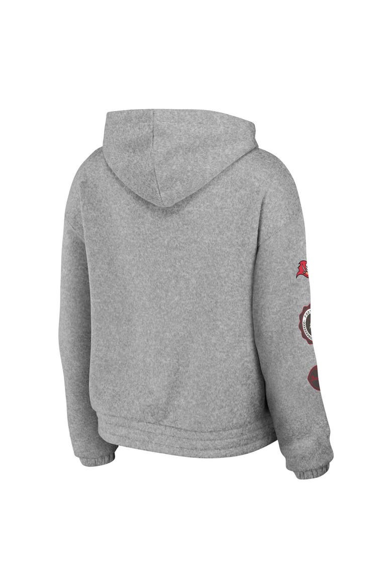 Women's WEAR by Erin Andrews Heather Gray Tampa Bay Buccaneers Full-Zip Hoodie, Alternate, color, Heather Gray